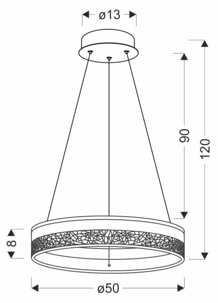 LED полилей на кабел FROZI LED/32W/230V Ø 50 см златист