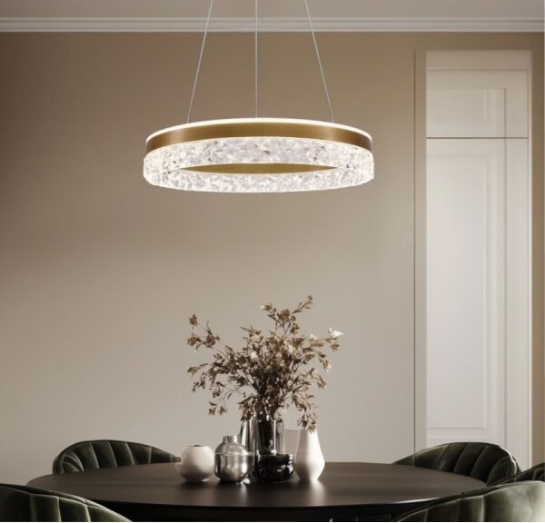 LED полилей на кабел FROZI LED/32W/230V Ø 50 см златист
