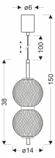 LED полилей на кабел PUMA LED/10W/230V, диам. 14 см, черен