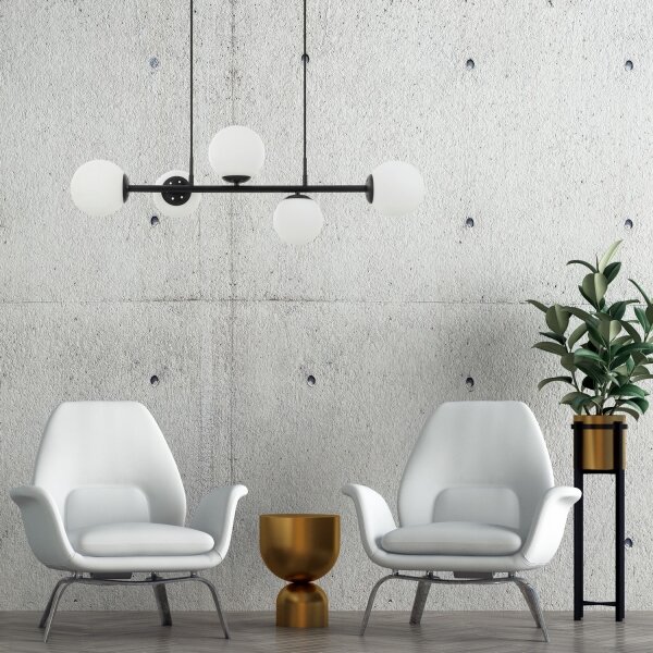 Полилей с кабелно окачване MADDIE 5xE14/5W/230V черен