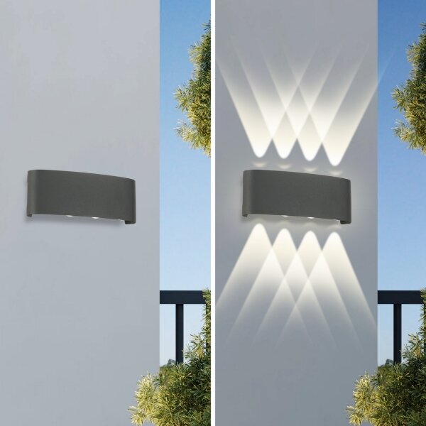 Brilagi - LED външно стенно осветително тяло FLAREBOX LED/8W/230V антрацит IP65
