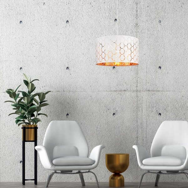Висяща лампа на кабел ULLE 1xE27/15W/230V, бяла