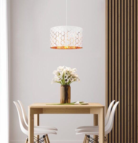 Висяща лампа на кабел ULLE 1xE27/15W/230V, бяла