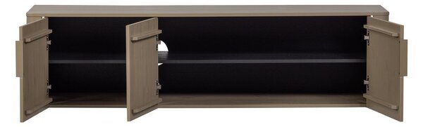 Кафяво-сива маса за телевизор от масивен бор 154x56x44 cm Gunnar – WOOOD