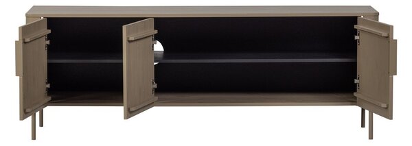 Кафяво-сива маса за телевизор от масивен бор 154x56x44 cm Gunnar – WOOOD
