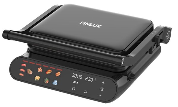 Грил преса Finlux DIGIMA, топлоизолирана дръжка, 2000W