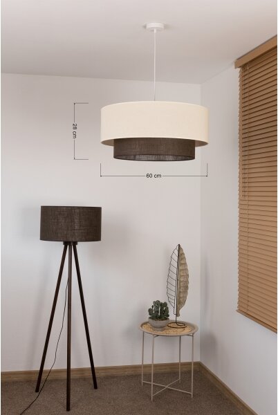 Brilagi - LED полилей на кабел BOHO STYLE 3xE27/15W/230V диаметър 60 cm кремав/кафяв