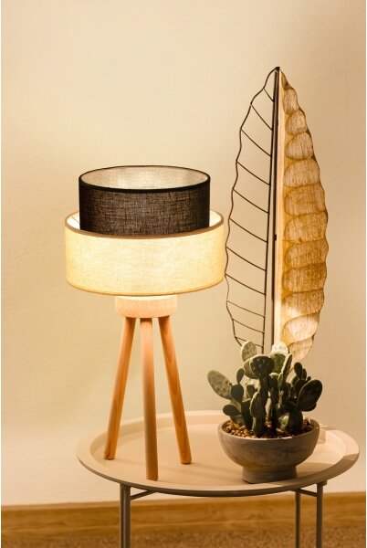Brilagi - LED настолна лампа BOHO стил 1xE27/15W/230V кремава/кафява