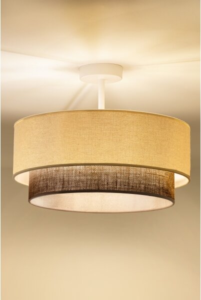 Brilagi - LED плафон BOHO стил 1xE27/15W/230V Ø 40 см кремав/кафяв