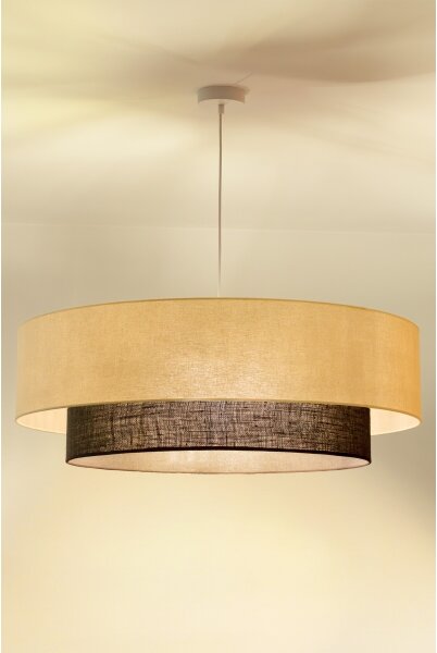 Brilagi - LED полилей на кабел BOHO стил 3xE27/15W/230V Ø 80 см кремав/кафяв