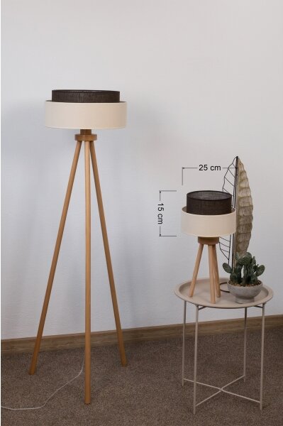 Brilagi - LED настолна лампа BOHO стил 1xE27/15W/230V кремава/кафява