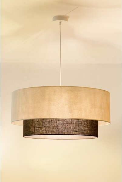 Brilagi - LED полилей на кабел BOHO STYLE 3xE27/15W/230V диаметър 60 cm кремав/кафяв