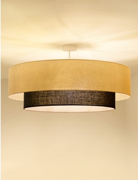 Brilagi - LED полилей BOHO стил, монтиран на тавана, 3xE27/15W/230V, диаметър 80 см, кремав/кафяв