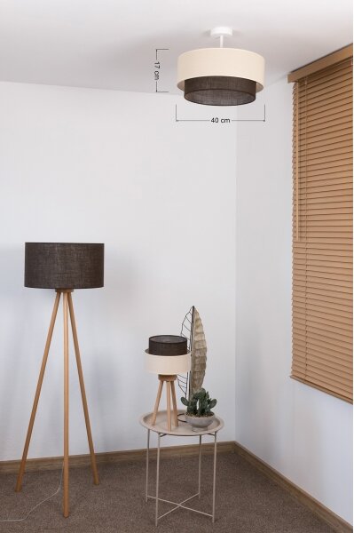 Brilagi - LED плафон BOHO стил 1xE27/15W/230V Ø 40 см кремав/кафяв