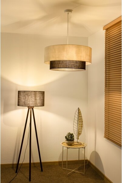 Brilagi - LED полилей на кабел BOHO STYLE 3xE27/15W/230V диаметър 60 cm кремав/кафяв