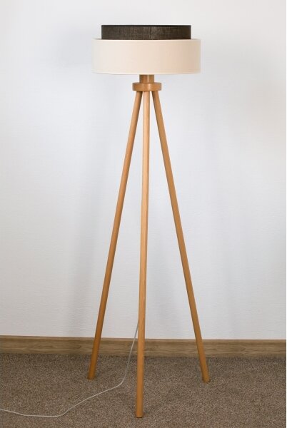 Brilagi - LED подова лампа BOHO стил 1xE27/15W/230V кремава/кафява