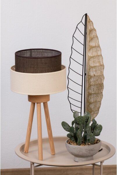Brilagi - LED настолна лампа BOHO стил 1xE27/15W/230V кремава/кафява