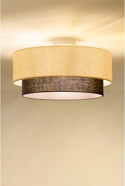 Brilagi - LED таванно осветително тяло BOHO STYLE 1xE27/15W/230V Ø 40 см кремаво/кафяво