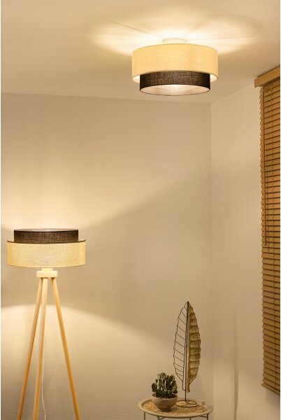 Brilagi - LED таванно осветително тяло BOHO STYLE 1xE27/15W/230V Ø 40 см кремаво/кафяво