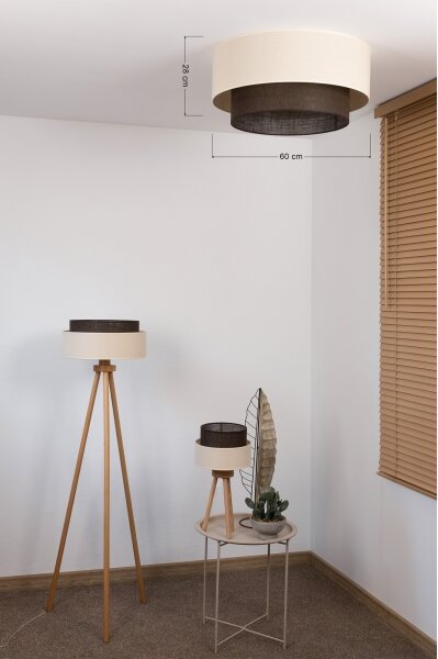 Brilagi - LED таванно осветително тяло BOHO STYLE 3xE27/15W/230V Ø 60 см кремаво/кафяво