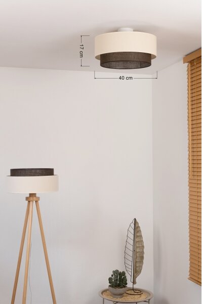 Brilagi - LED таванно осветително тяло BOHO STYLE 1xE27/15W/230V Ø 40 см кремаво/кафяво