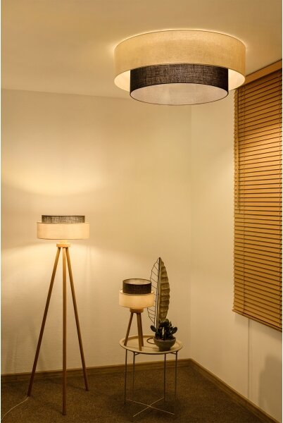 Brilagi - LED таванно осветително тяло BOHO стил 3xE27/15W/230V Ø 80 см кремаво/кафяво