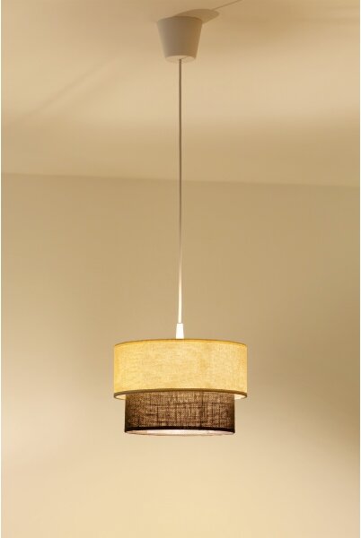Brilagi - LED полилей на кабел BOHO стил 1xE27/15W/230V Ø 25 см кремав/кафяв