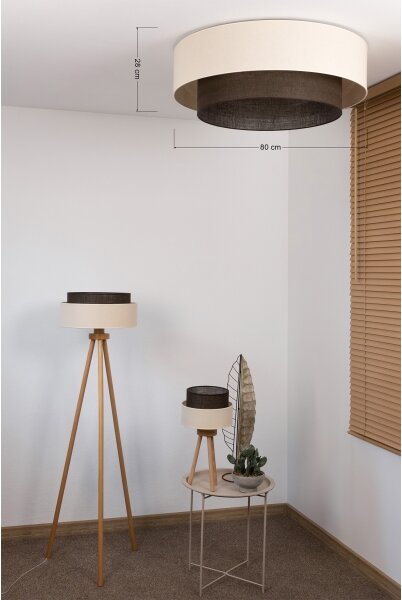 Brilagi - LED таванно осветително тяло BOHO стил 3xE27/15W/230V Ø 80 см кремаво/кафяво