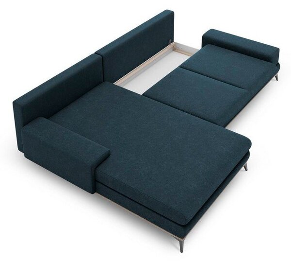 Петролно син ъглов разтегателен диван , ляв ъгъл Planet - Windsor & Co Sofas