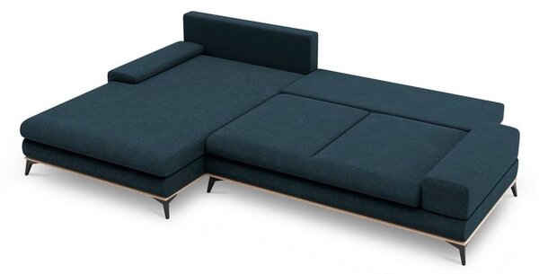 Петролно син ъглов разтегателен диван , ляв ъгъл Planet - Windsor & Co Sofas