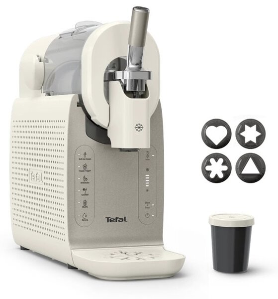 Машина за сладолед Tefal Freezi IG803AE0, 200W, 5 автоматични програми, капацитет 1.4 л, бежов