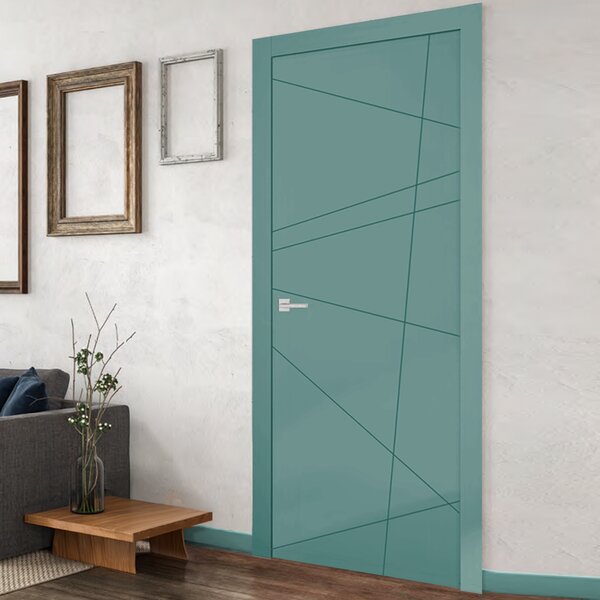 Интериорна врата с каса EKASA INCONTRI STELLA 80x210х12 см, панти, магнитна брава, дърво, синя лагуна