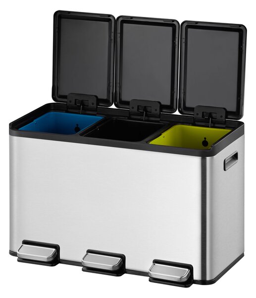 EKO Кош за разделно събиране с 2 педала “ESSENTIAL“ - 3 х 10 л. - хром мат