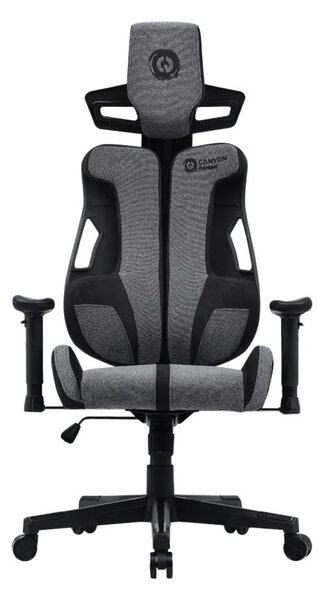 Геймърски стол Canyon Morphos ABCH01, до 150 kg, Class 4 газов амортисьор, регулируема облегалка, лумбална опора, сив