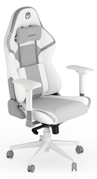 Геймърски стол Endorfy Scrim Onyx White, до 120 kg, Class 4, PU кожа, memory пяна, дишаща материя