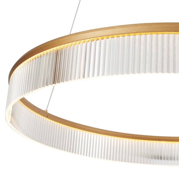 Модерен висящa лампa месинг 78cm вкл. LED 3-степенно димиране - Anello Chandelier