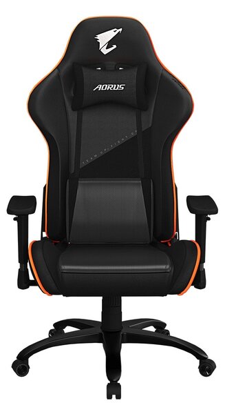 Геймърски стол Gigabyte Aorus AGC310, до 150kg, изкуствена кожа, люлеещ механизъм, газов амортисьор, черен
