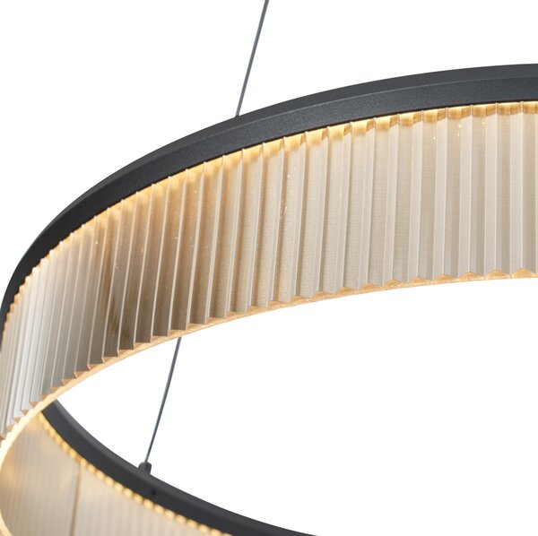 Модерен висящ лампион черен 59 см вкл. LED 3-степенно димируем - Anello Chandelier