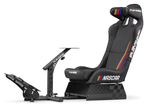 Геймърски стол Playseat Evolution Pro NASCAR Edition, до 120kg, PU кожа, сгъваем, черен