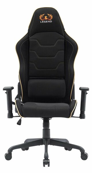 Геймърски стол RFG Move Legend, до 150kg, Class 4 газов амортисьор, лумбална опора, люлеещ механизъм, черен
