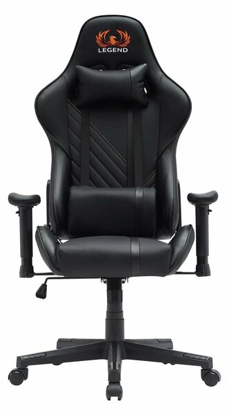 Геймърски стол RFG Get Legend, до 150kg, полипропиленова база, заключване на облегалката, черен