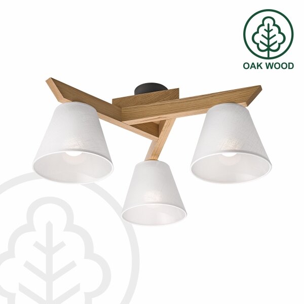 Brilagi - LED Полилей за повърхностен монтаж ANTHONY 3xE14/40W/230V дъб/бял