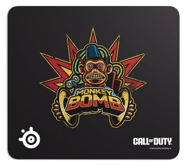 Подложка за мишка Steelseries Qck L x Call of Duty: Monkey Bomb Edition, гейминг, черна, 450 x 400 x 2mm