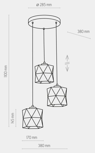 Висящ полилей SIRO 3xE27/15W/230V бял/сребрист