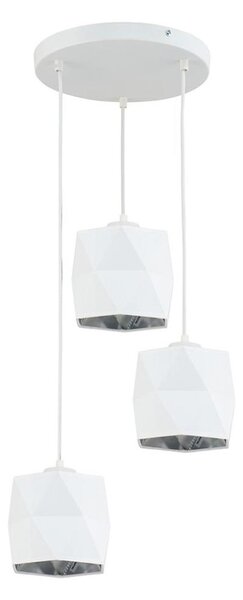 Висящ полилей SIRO 3xE27/15W/230V бял/сребрист