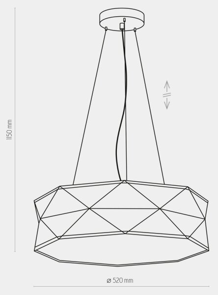 Висящ полилей KANTOOR 1xE27/15W/230V сив