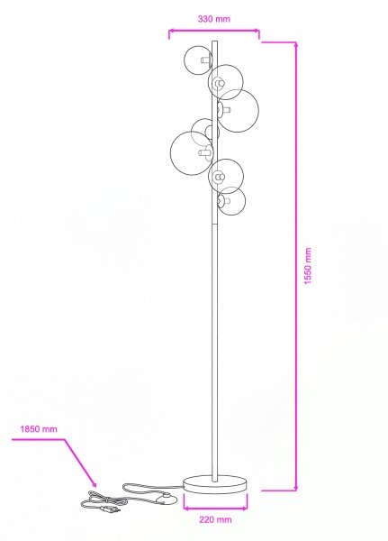 Brilagi - LED Лампион MILLA 7xG9/3W/230V златист/опушен