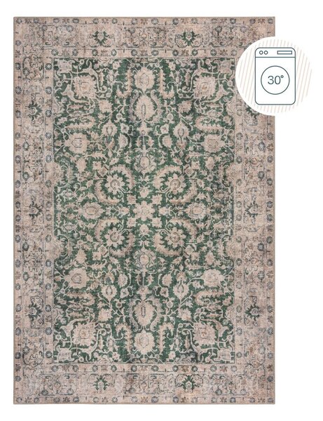 Зелен килим подходящ за пране 152x230 cm Beau Floral – Flair Rugs