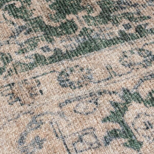 Зелен килим подходящ за пране 152x230 cm Beau Floral – Flair Rugs