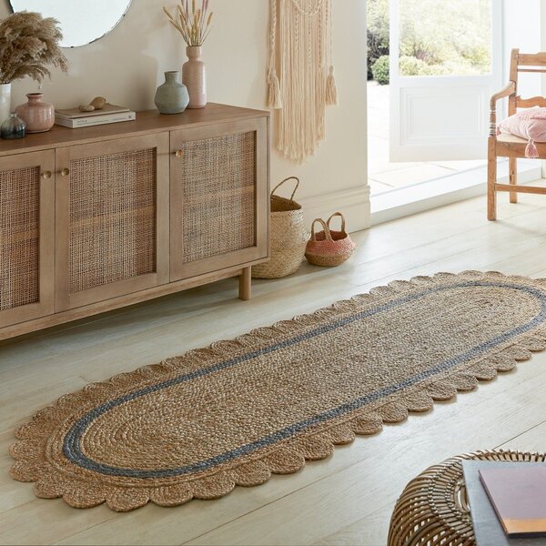 Ръчно изработена ютена пътека в сив и естествен цвят 80x230 cm Grace Grey – Flair Rugs